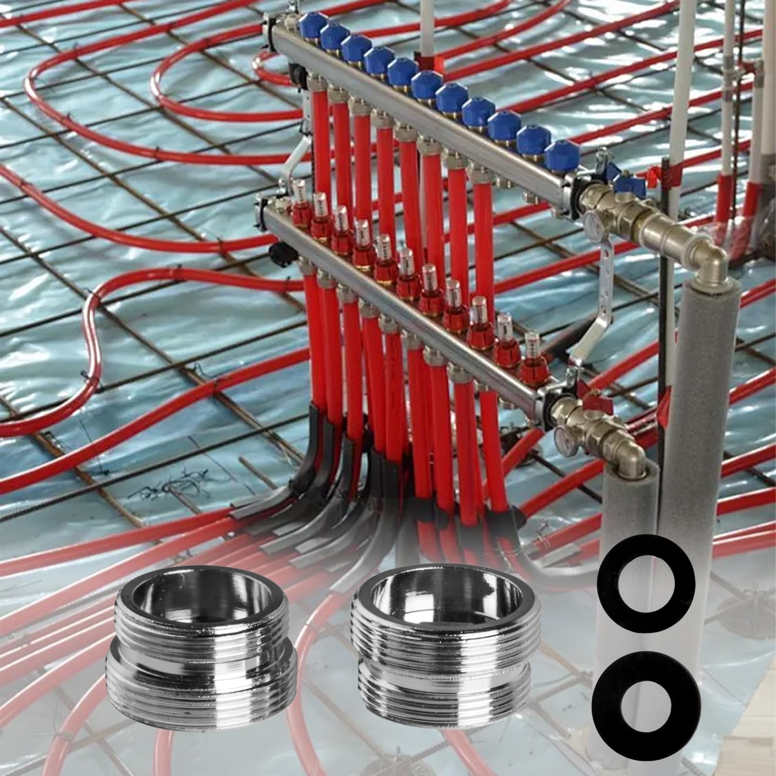 Kit di 4 adattatori per rubinetto, da M16 a M22, da M18 a M22, da M20 a M22, filettatura maschio da M22 a M22, adattatore universale per rubinetto per lavello da cucina, bagno, lavello acqua