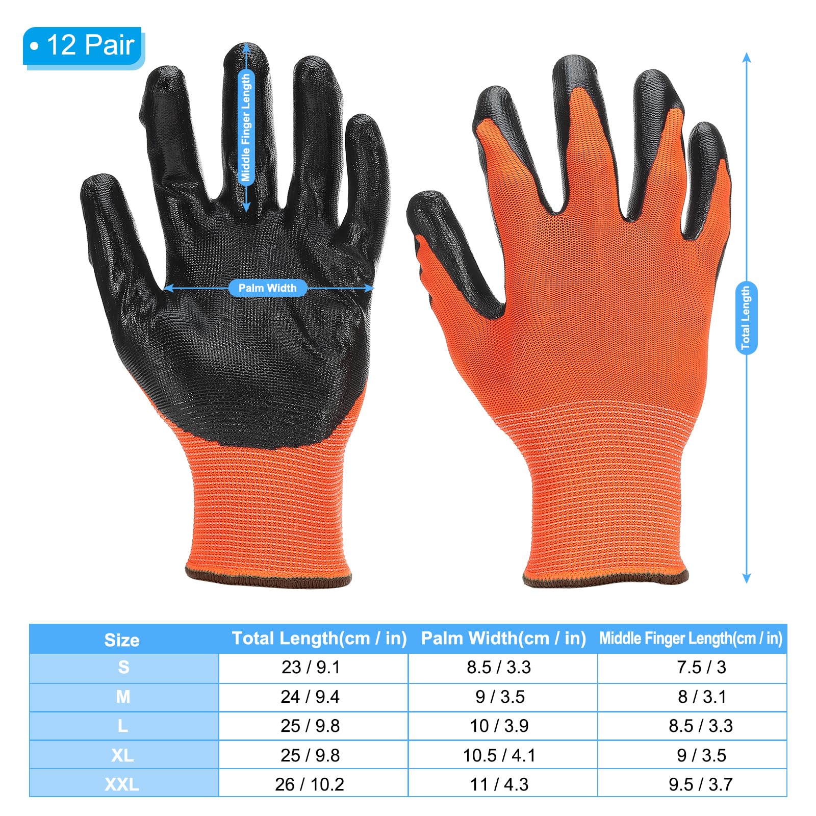 PATIKIL Safety Work Gloves Nitrile Coated - Image 2