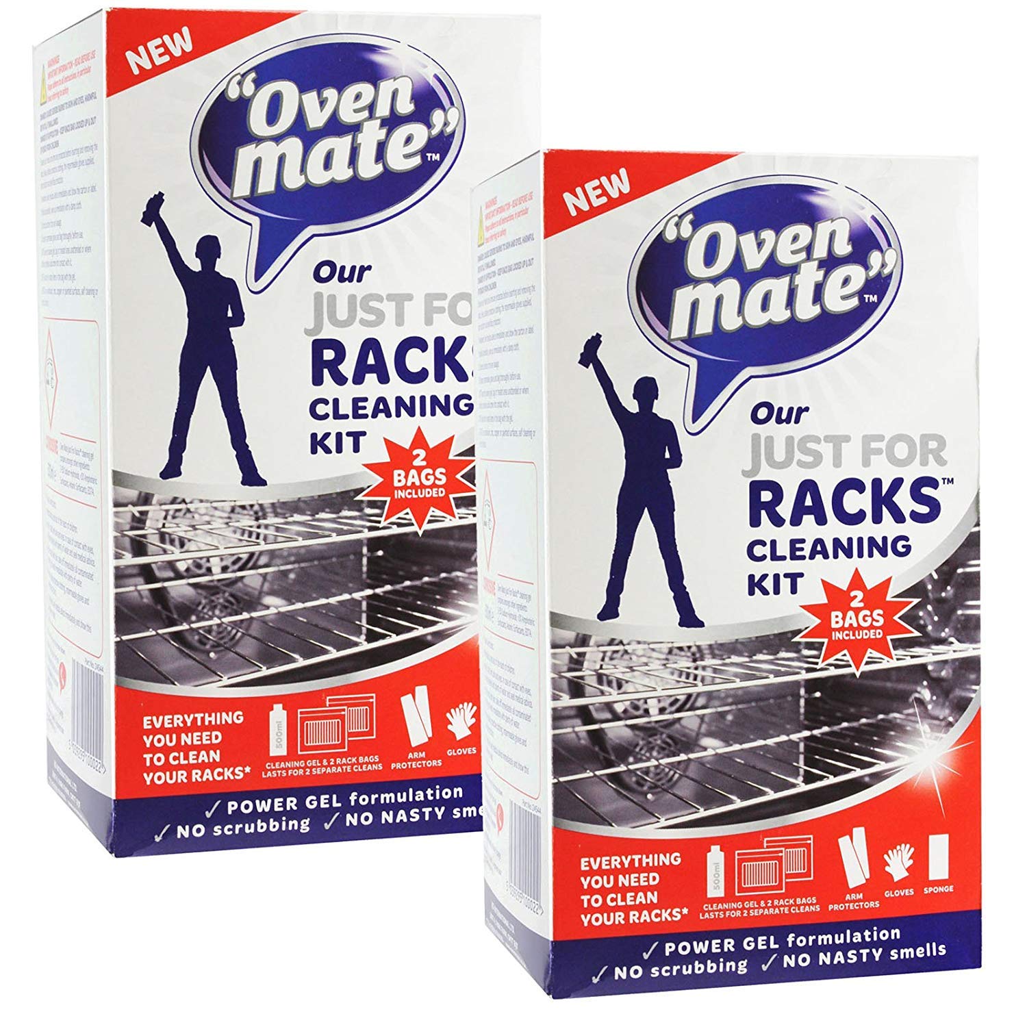 Oven Mate3 x Just For Racks Cleaning Gel Kit For Oven Shelves & BBQ Grills (Pack of 2)