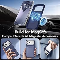 Vista 1165 de GONEZ Funda de silicona para iPhone 15 Pro Max, compatible con Magsafe, protector de cámara + protector de pantalla, forro de microfibra suave Negro