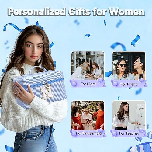 Miniatura 4 de Rosa y azul (Makeup Bag 3pcs Pink+Blue), Azul, 40