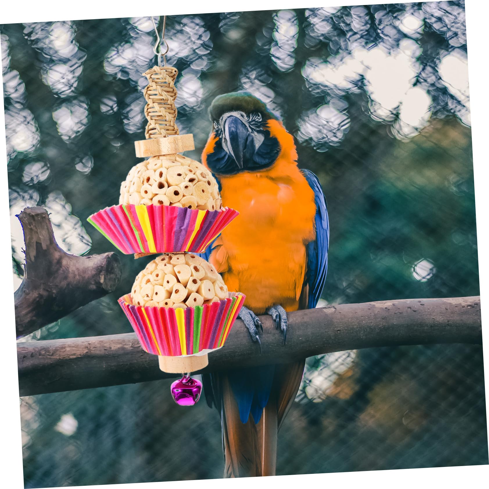 Happyyami Oiseau Jouet Perroquet Perroquets Jouets Suspendus À Mâcher pour Oiseau en Bois s pour Oiseaux Perroquet À Mâcher Suspendu s pour Oiseaux Cage pour