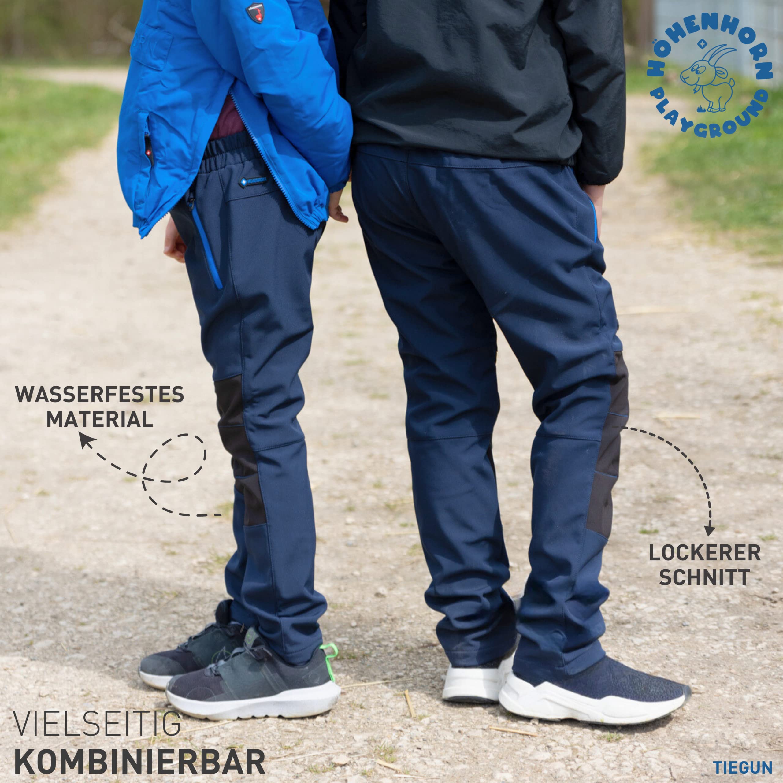 Höhenhorn Tiegun Kinder Softshellhose Jungen Mädchen Outdoorhose Gefüttert Snowboardhose