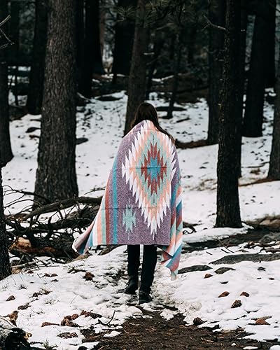 Miniatura 6 de Manta estilo azteca navajo, manta o cojín de yoga, tejida a mano con diamantes mexicanos
