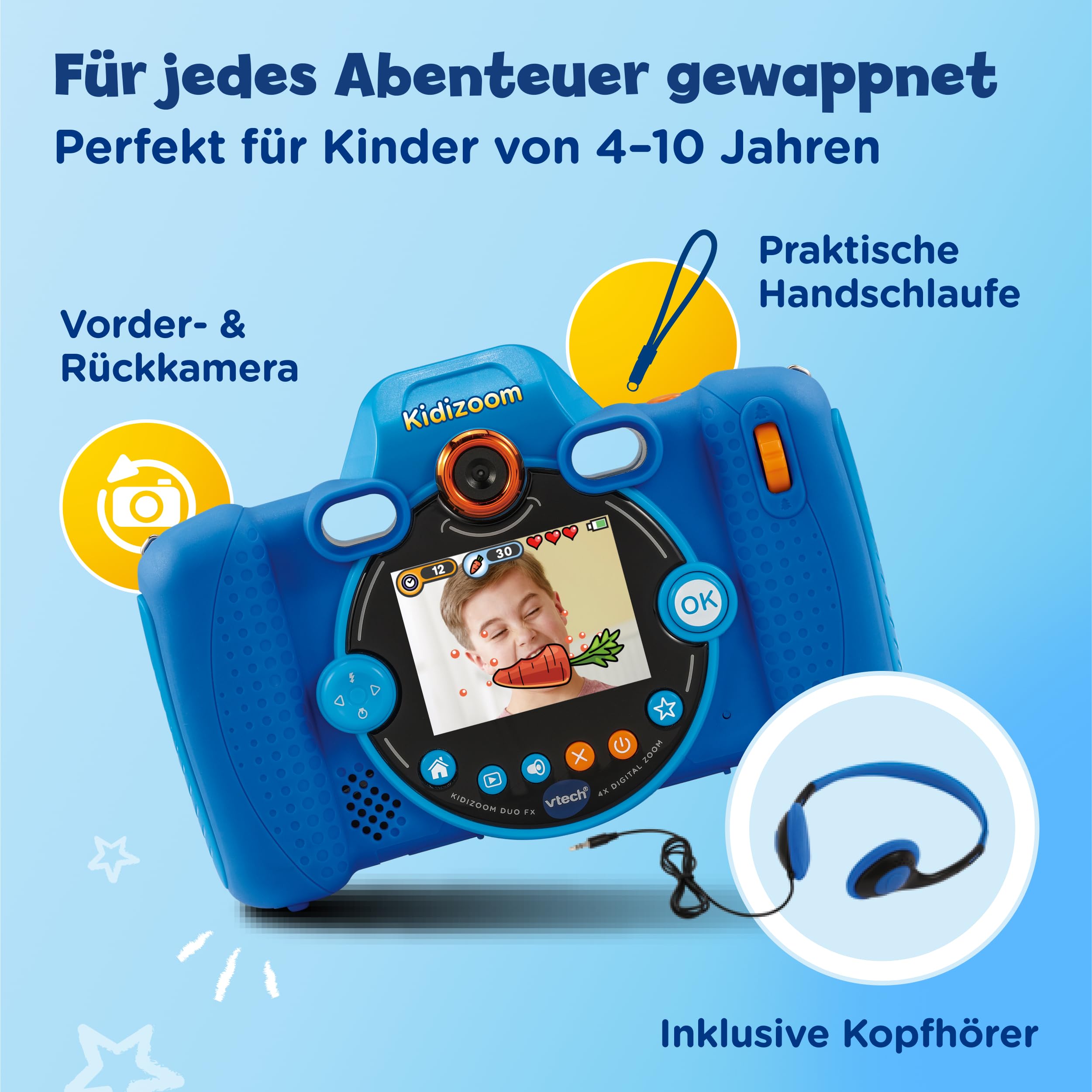 VTech KidiZoom Duo FX - Digitalkamera für Kinder mit Doppellinse
