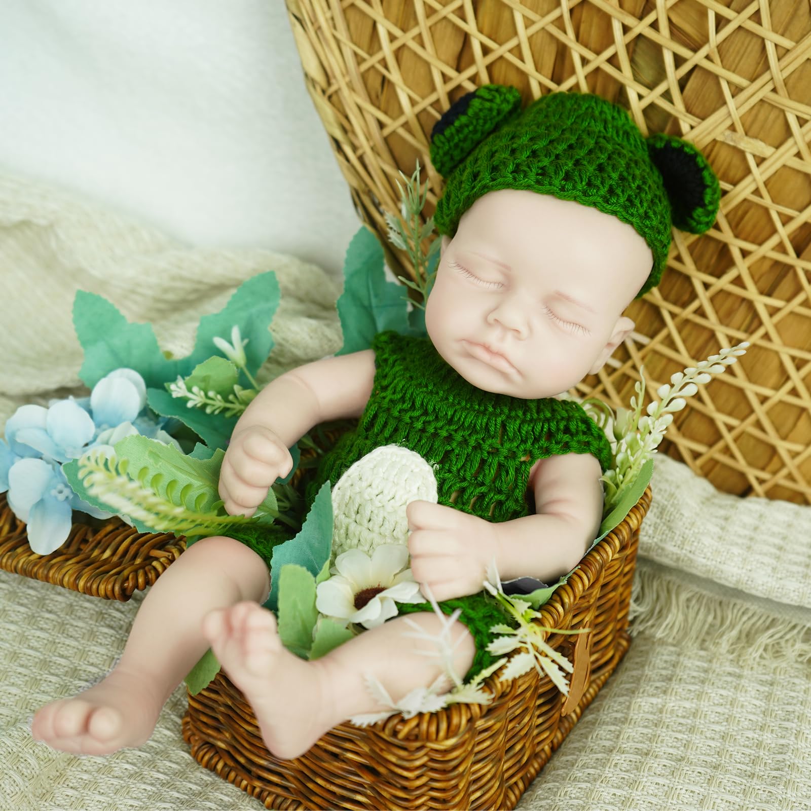 Zilasegy Full Silicone Baby Dolls,12 In Silicone Realistic Newborn Baby Doll, 1:1 Lifelike Reborn Sleeping Dolls - Image 3