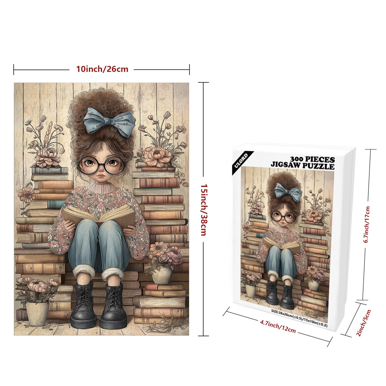 Great Jigsaw Puzzles for Adults 300 Pieces Cute Girl Reading Books Puzzles for Adults Toys Gift Family Decoration Kids Puzzle - Image 2