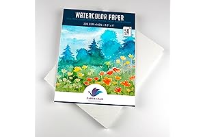 Premium Watercolor Paper 8.5x11 Acid-Free 300 GSM Cold Press 50 Sheets