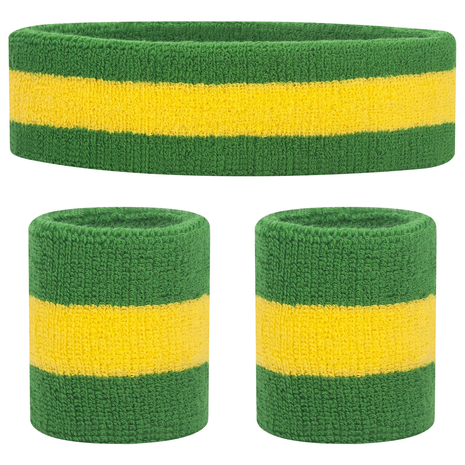 ONUPGO Sweatband Set Sports Headband Wristband Set Sweatbands Terry Cloth Wristband Wrist Sweatband Headbands Moisture Wicking Sweat Absorbing Head