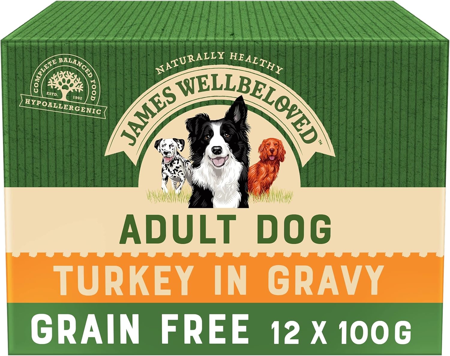 James Wellbeloved Adult GrainFree Turkey in Gravy 12 Pouches