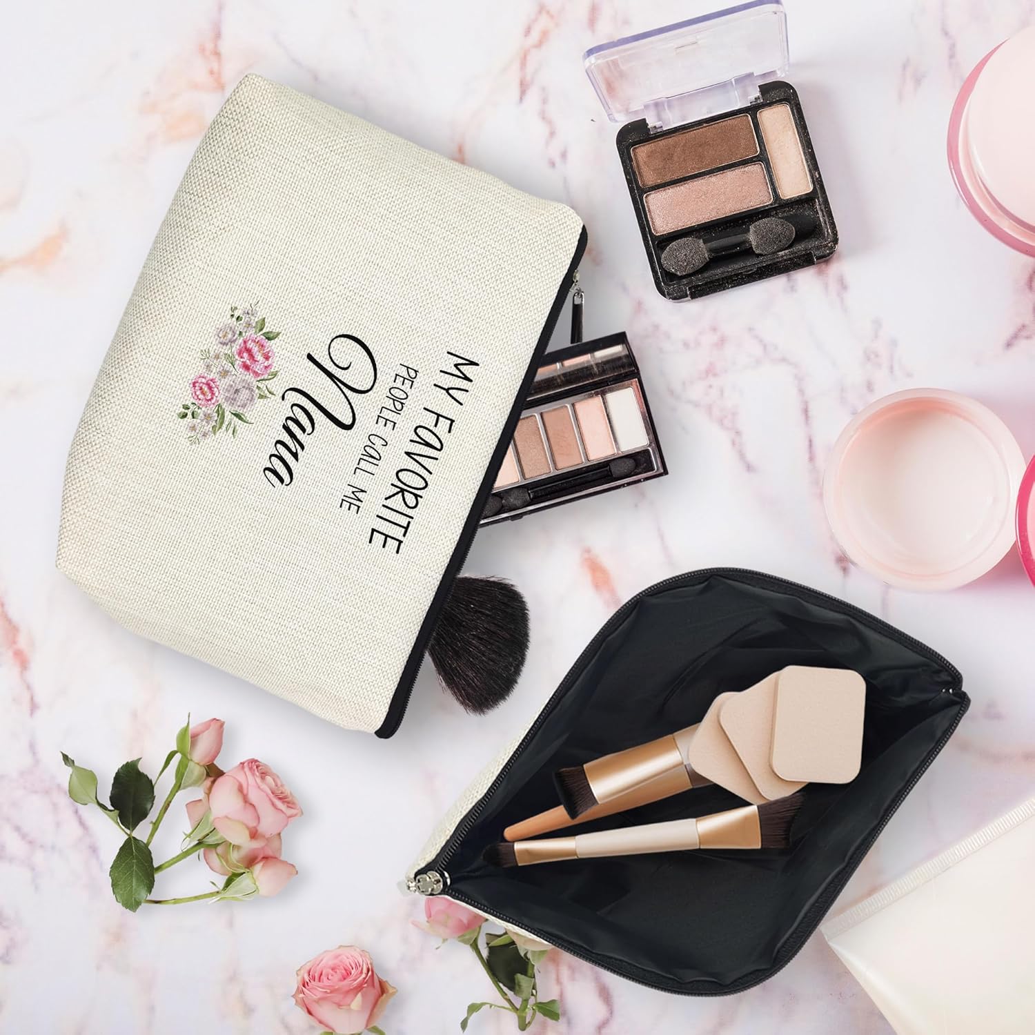 huester Nana Gifts Makeup Bag, Nana Gifts for Christmas from Grandkids Grandsons Granddaughter Cosmetic Bag for Women, Best Grandma Gift Toiletry Bags Travel Zipper Makeup Pouch - Image 2