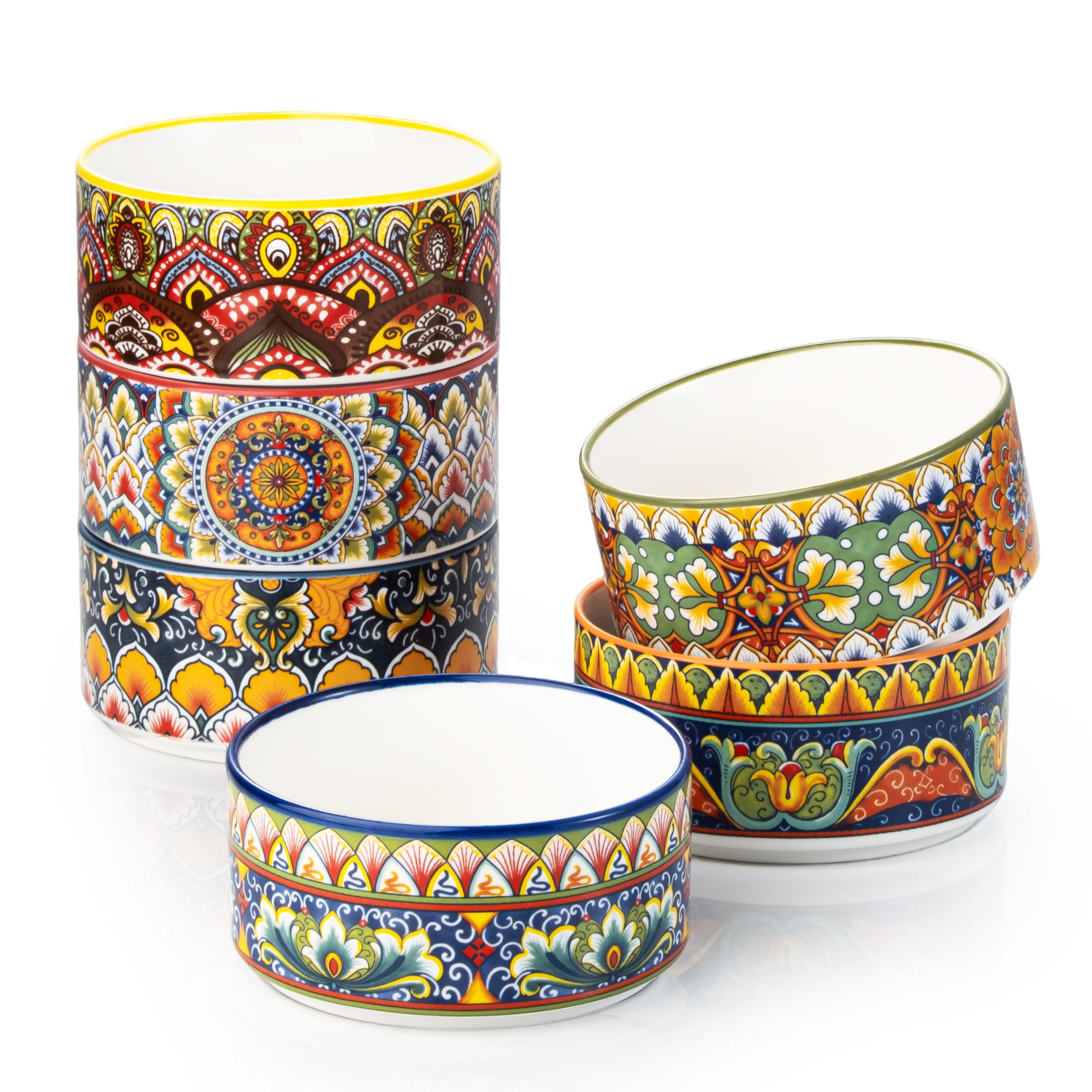 Foremki do Soufflé, zestaw 6 sztuk, 180 ml, miseczki do kremowego brulee, mini naczynia do zapiekanki/miseczki deserowe, porcelana, do piekarnika, kuchenki mikrofalowej