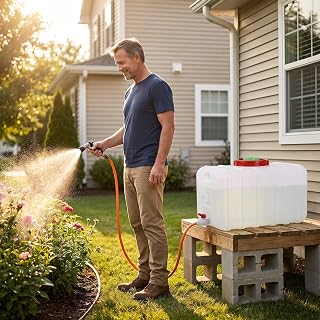 Portable Water Tank 110L, Heavy Duty Water Storage Container with Faucet