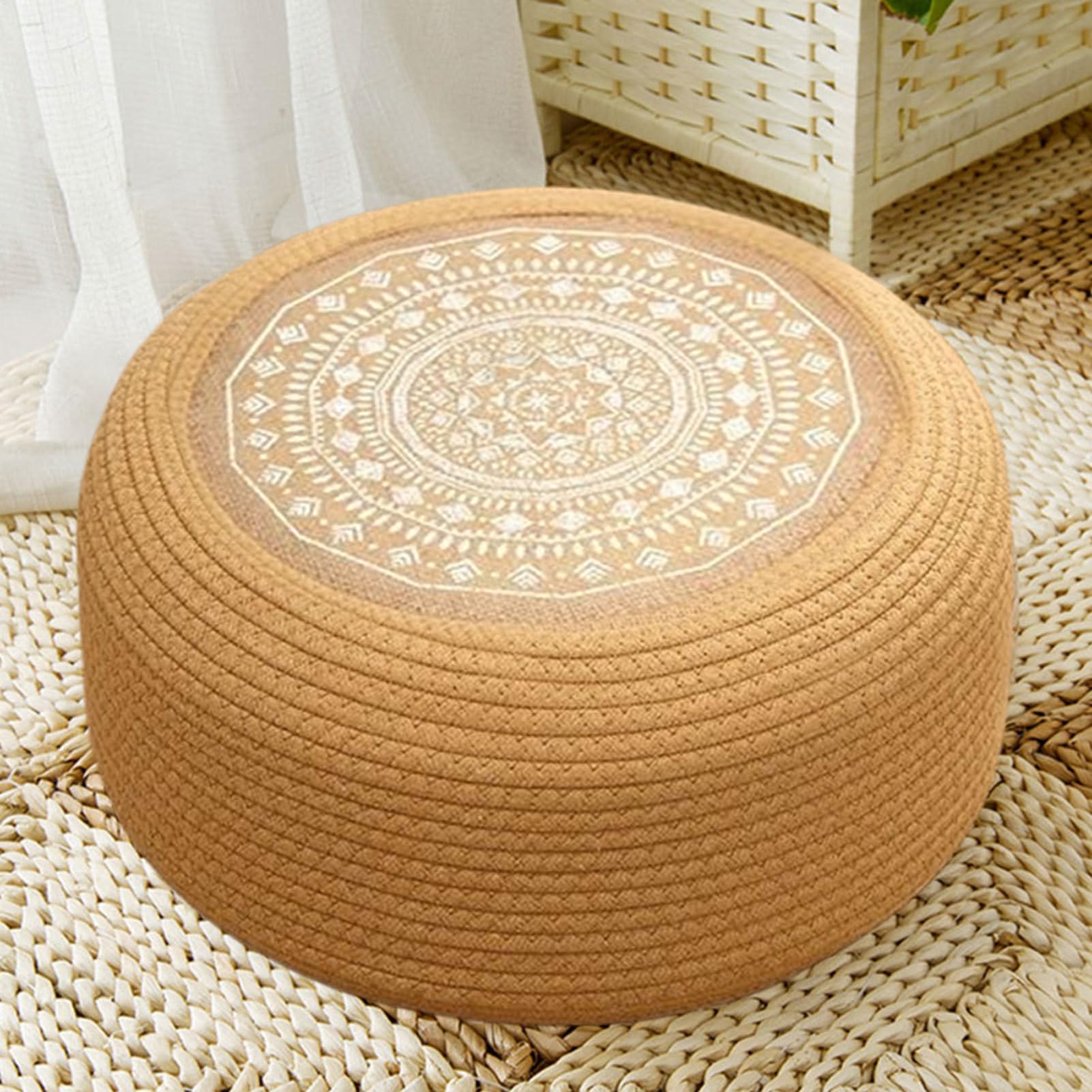 Cuscino Da Meditazione Per Pavimento Cuscini Meditazione Per Sedersi A | Tappetino Traspirante Tessuto A Mano Stile Giapponese Con Poggiapiedi Per Yoga Meditazione Zen E Relax