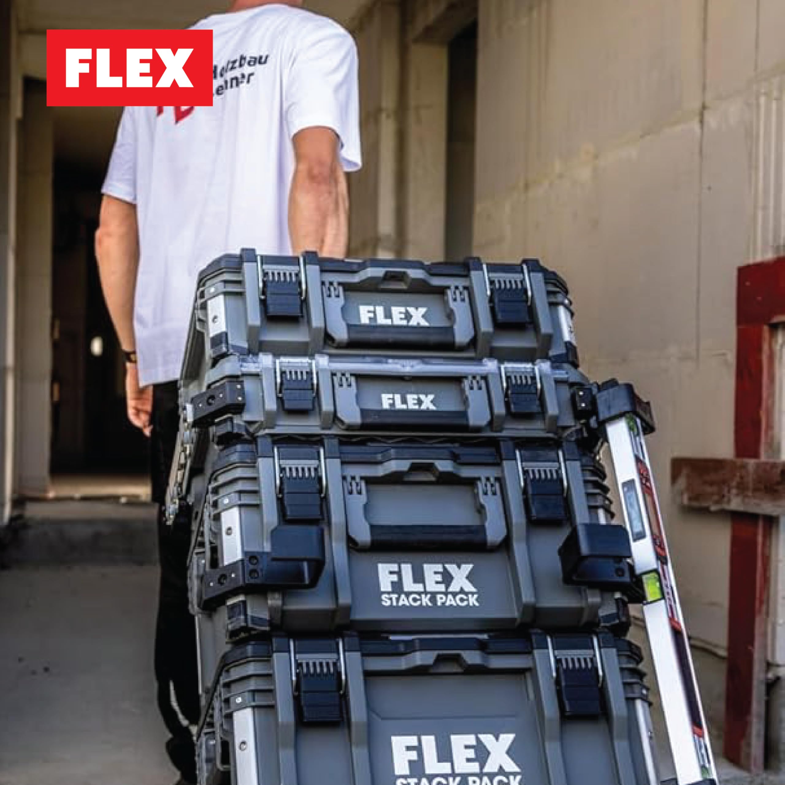Flex Walizka transportowa Small Organizer STACK (z odpornego na uderzenia tworzywa sztucznego, dł. x szer. x wys. 276 x 377 x 143 mm, z metalowym zamknięciem ryglowym, walizka narzędziowa) 531468