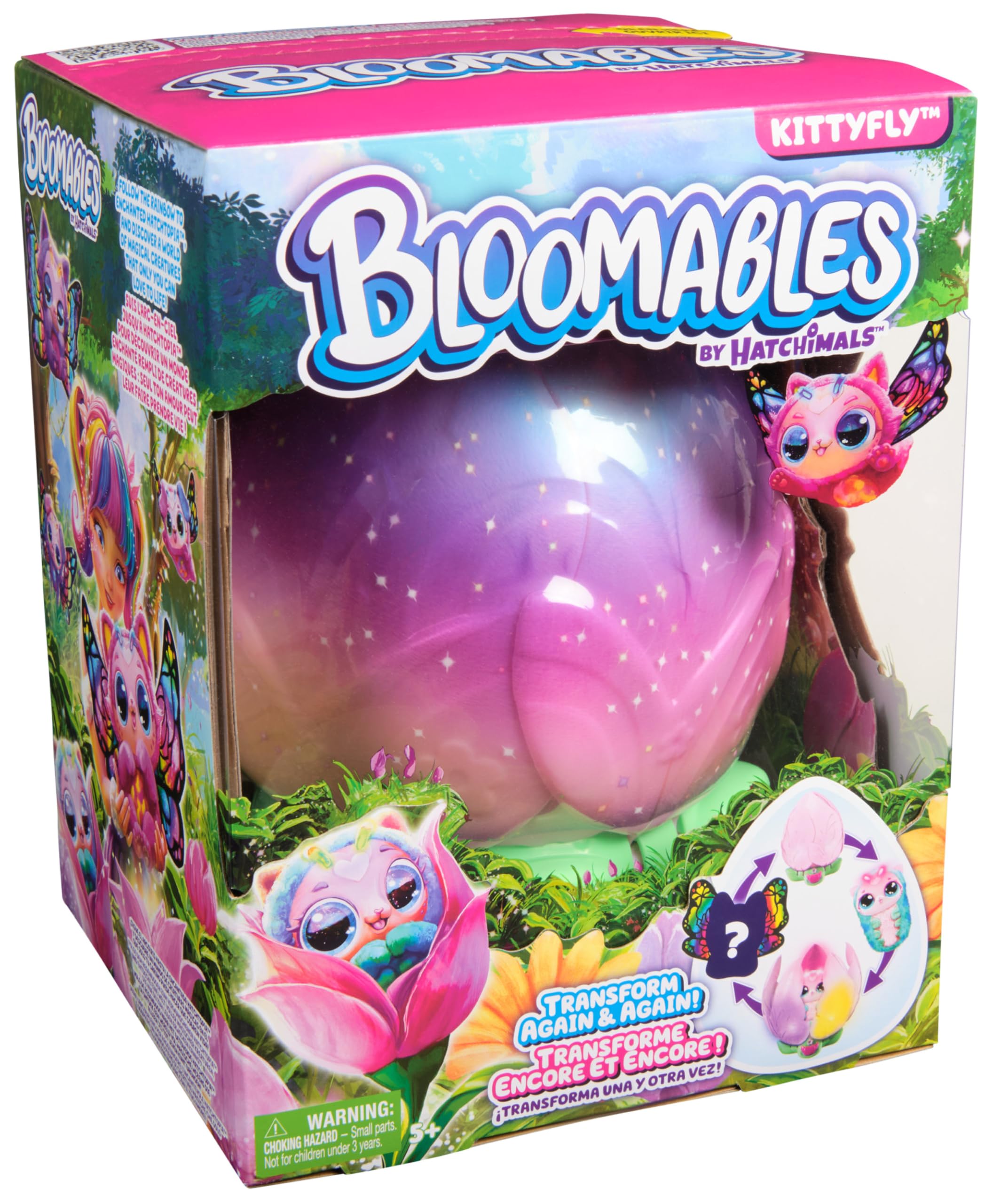Hatchimals Bloomables Kittyfly, Interaktives Spielzeug mit Überraschung, doppelter Verwandlung und über 100 Geräuschen und Reaktionen, für Kinder ab 4 Jahren