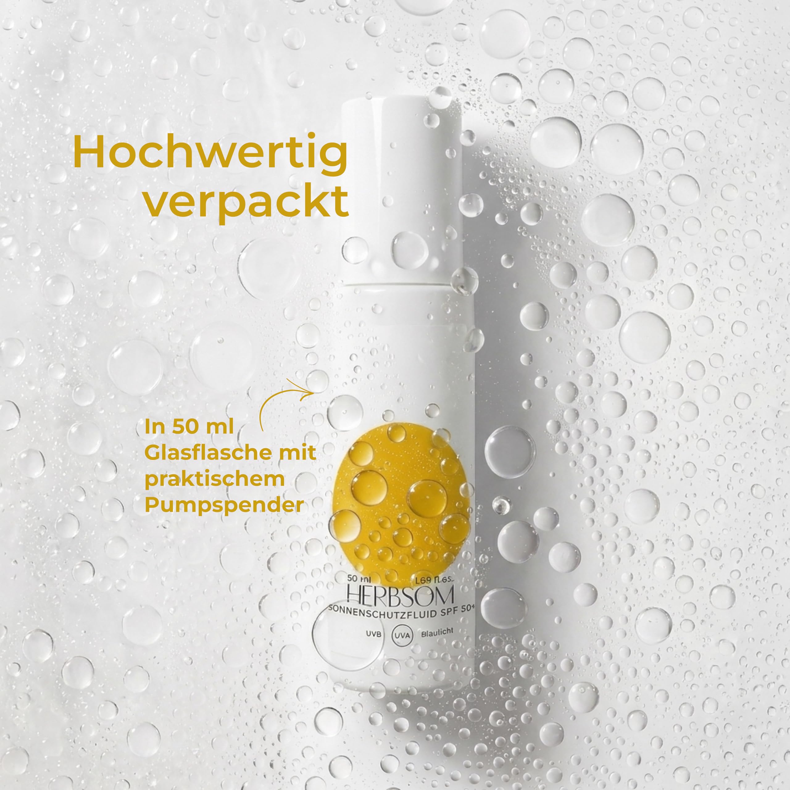 Sonnenschutzfluid SPF 50+, Ultraleichte Textur, UVA-, UVB- und Blaulichtschutz, mit Ceramiden, Hyaluronsäure, für tägliche Anwendung