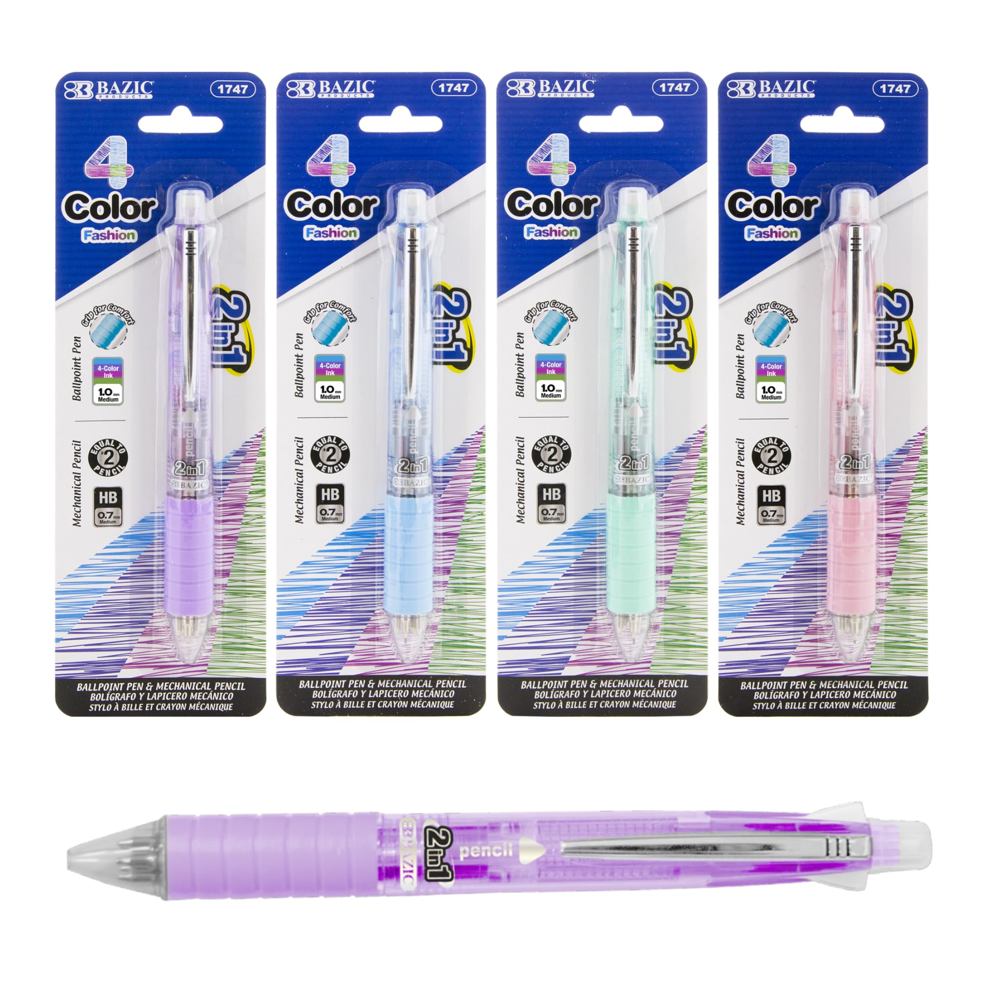 Amazon.com: BAZIC PRODUCTS 2-in-1 Mechanical Pencil & 4-Color Pen