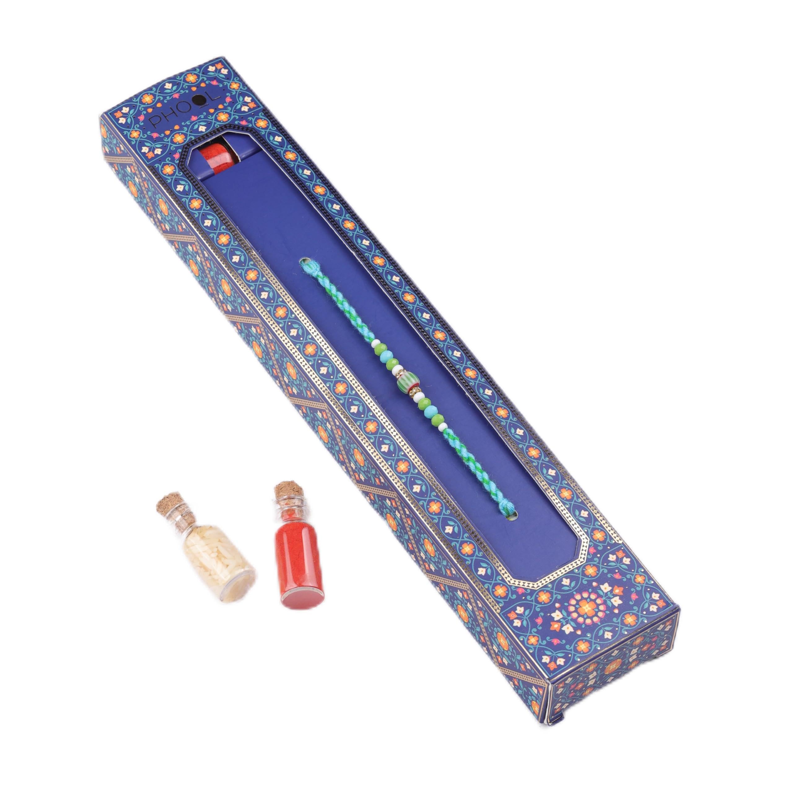 PHOOL LUXURY INCENSE Phool Emerald Green Rakhi for Brother | Healing Green Stones | Rakhi for Bhaiya | Kids Rakhi | Symbolizes balance and tranquility | Eco Friendly Rakhi I Includes Roli & Chawal (B0D5LWT356) Amazon Price History, Amazon Price Tracker