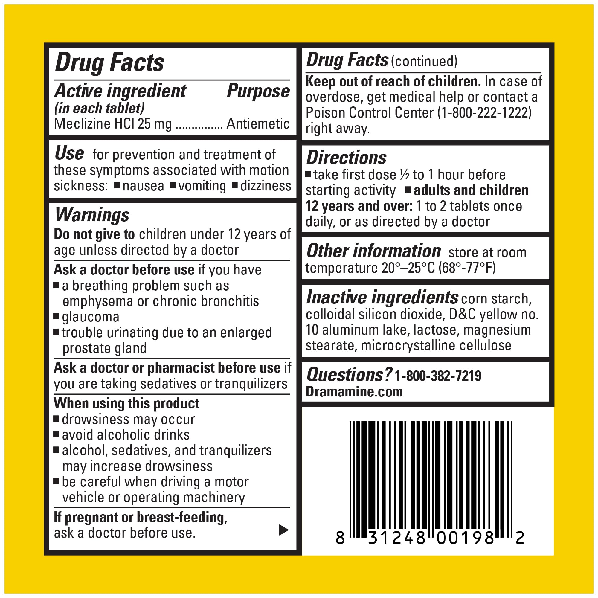 Dramamine Less Drowsy Motion Sickness Tablets, 24-Hour Relief, 8 Count — Amazon image 8