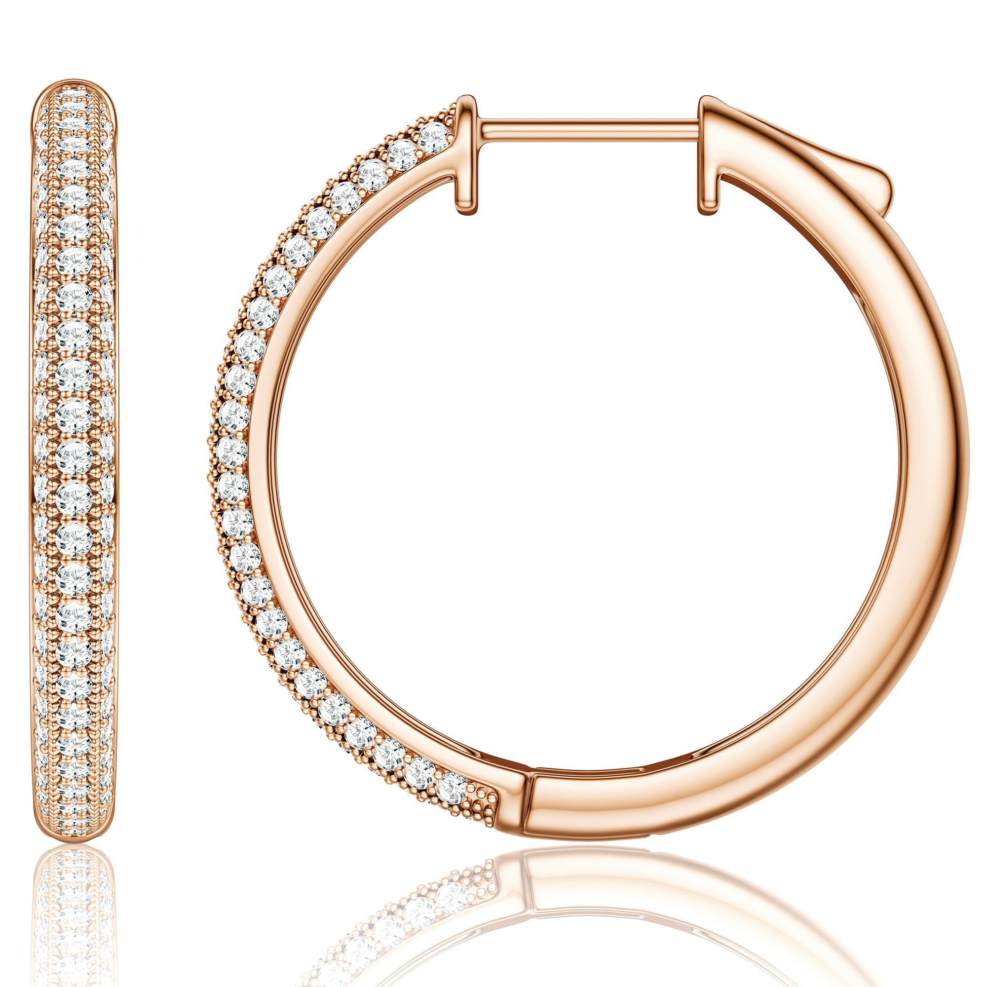 MILACOLATO Pendientes de aro en color plata para mujeres y niñas | Pendientes de cartílago hipoalergénicos con circonitas AAA | Aros de 20mm y 30mm Huggie