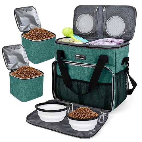 BAGLHER Pet Travel Set Airline-Approved Carrier Grey & Green