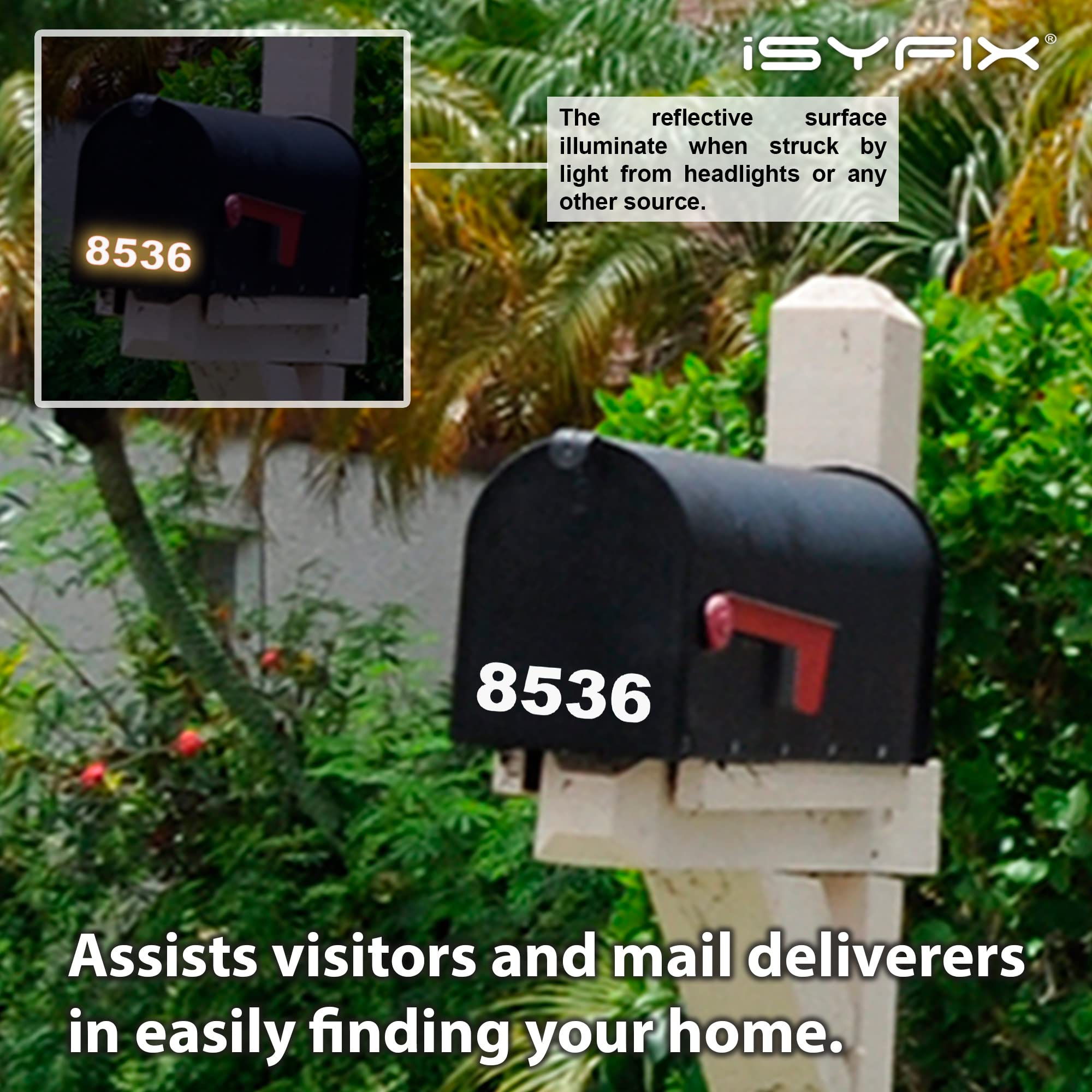 Snapklik.com : iSYFIX Reflective Vinyl Numbers Stickers,2 Inch Self ...