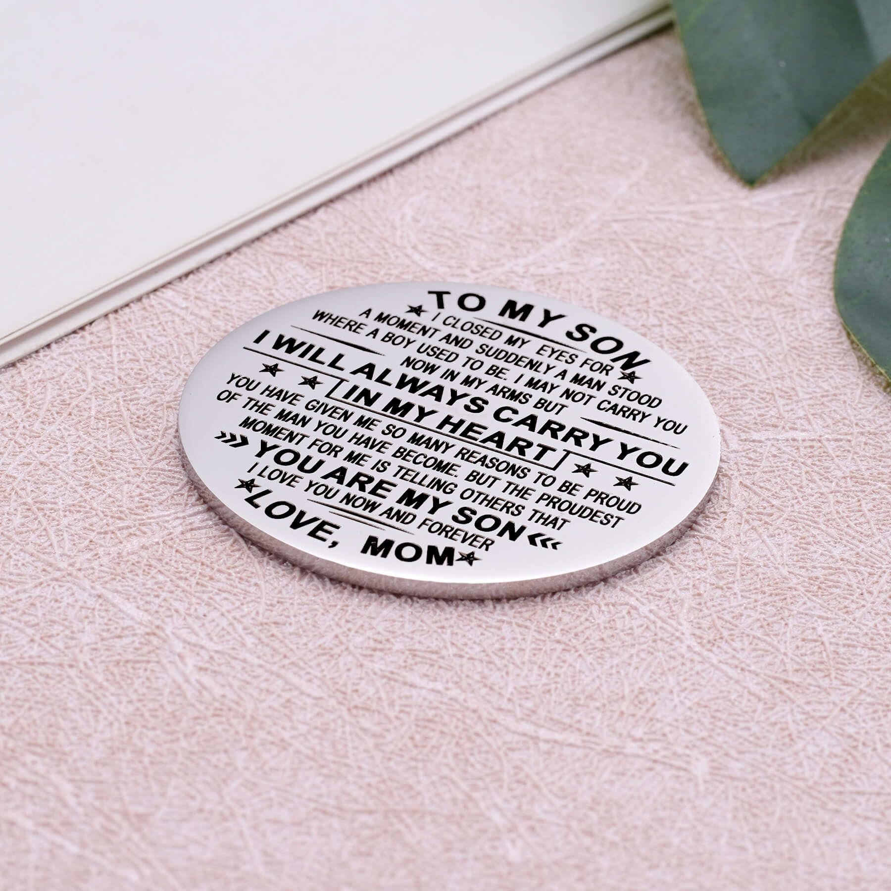 Aesnefe Pocket Hug Token Inspirational Reminder Gifts Mental Health Thinking of You Gift Self Love with PU Leather Keychain