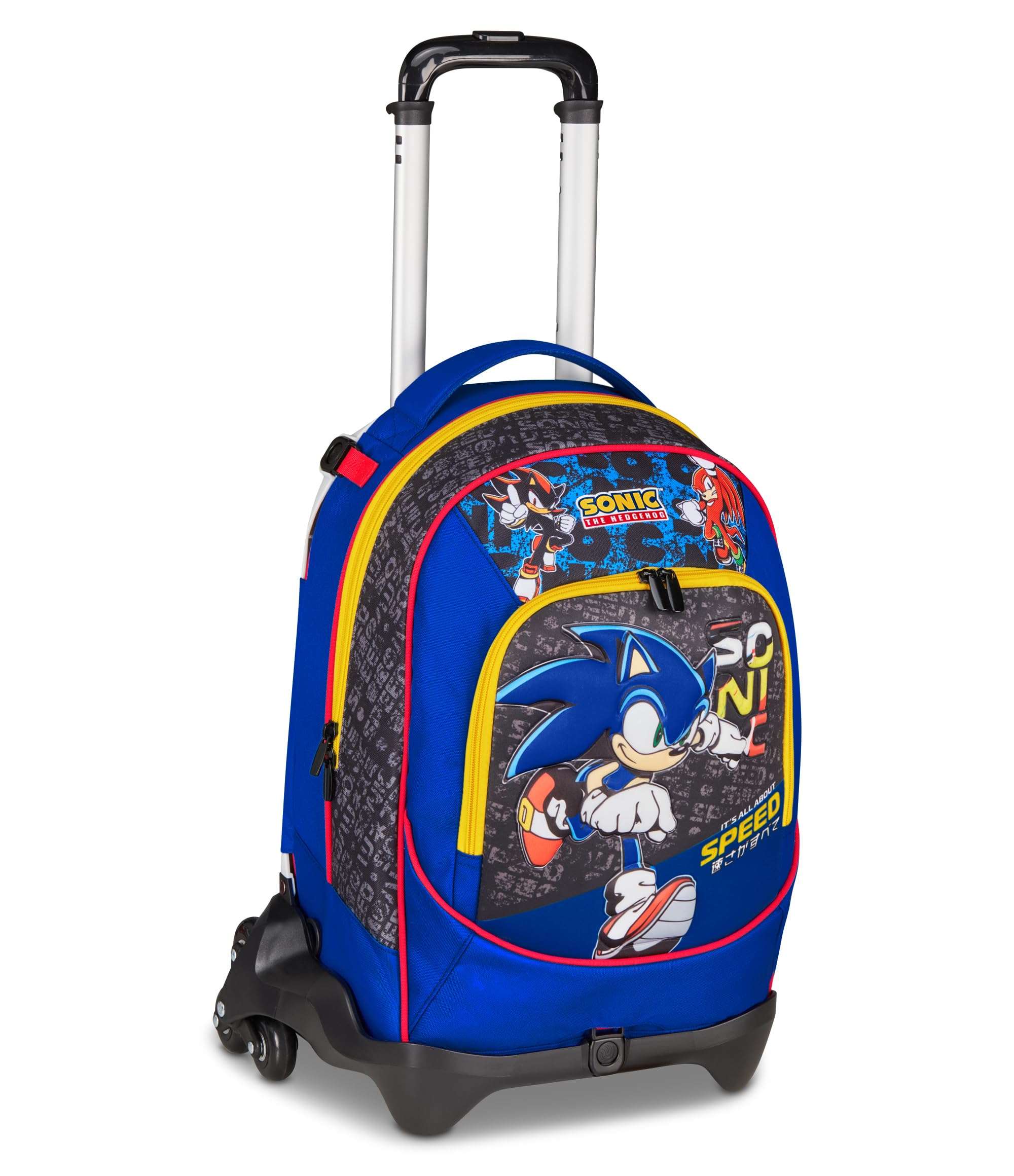 Seven Trolley Jack Scuola Sonic, Blu, 36 L, 3 Ruote, Doppio Scomparto, Crossover System, Doppio Utilizzo, Uso Zaino, Tasca portaborraccia, Scuola elementare e media, Bambini e ragazzi, Viaggi