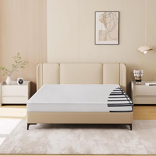 Somier de metal de 5 pulgadas con montaje rápido, base de colchón resistente, marco de metal de acero fuerte, fácil montaje, tamaño Queen