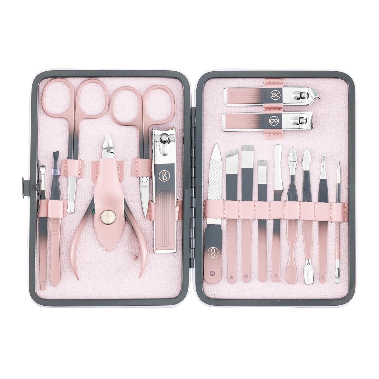 Beauté Secrets Manicure Set 17-in-1 – Nail Cutter Set, Nail Clipper Set, Pedicure Kit for Women & Men, Stainless Steel Manicure Pedicure Kit with Case, Nail Art Kit, Grooming Gift for Men, Travel Kit, Pink Beauté Secrets Manicure Set 17-in-1 – Nail Cutter Set, Nail Clipper Set, Pedicure Kit for Women & Men, Stainless Steel Manicure Pedicure Kit with Case, Nail Art Kit, Grooming Gift for Men, Travel Kit, Pink