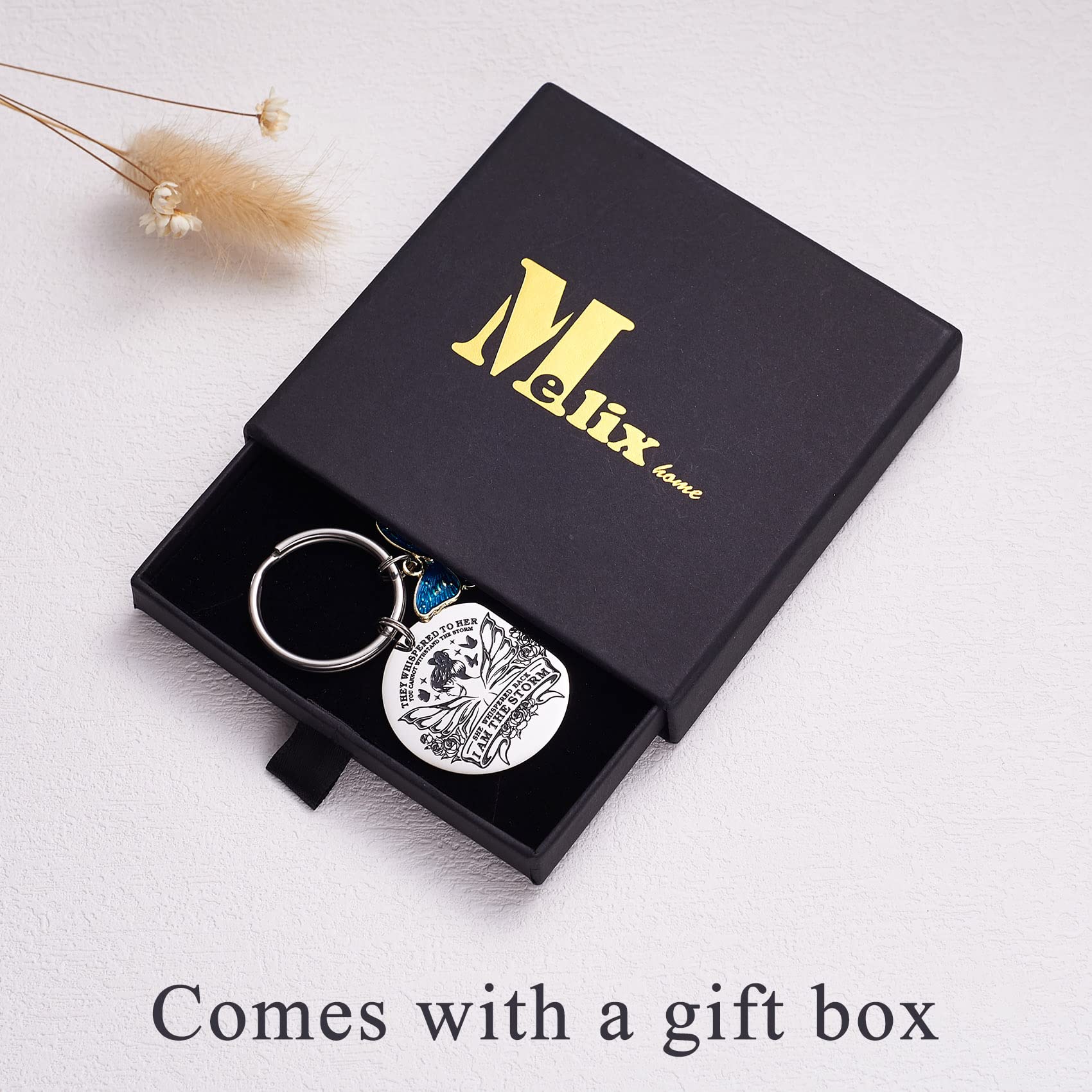 Melix Home Portachiavi Motivazionale Con Farfalla E Incisione Ispirazionale - Regalo Per Amiche E Colleghe - 2