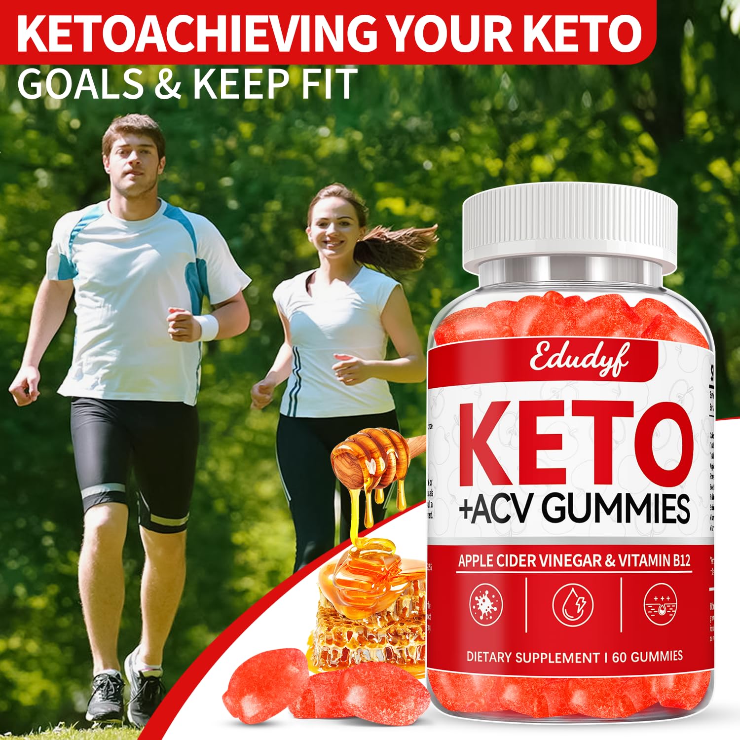 Keto ACV Gummies, Gluten-Free, Gelatin-Free, Unique Flavor - 60 Count — Amazon image 5