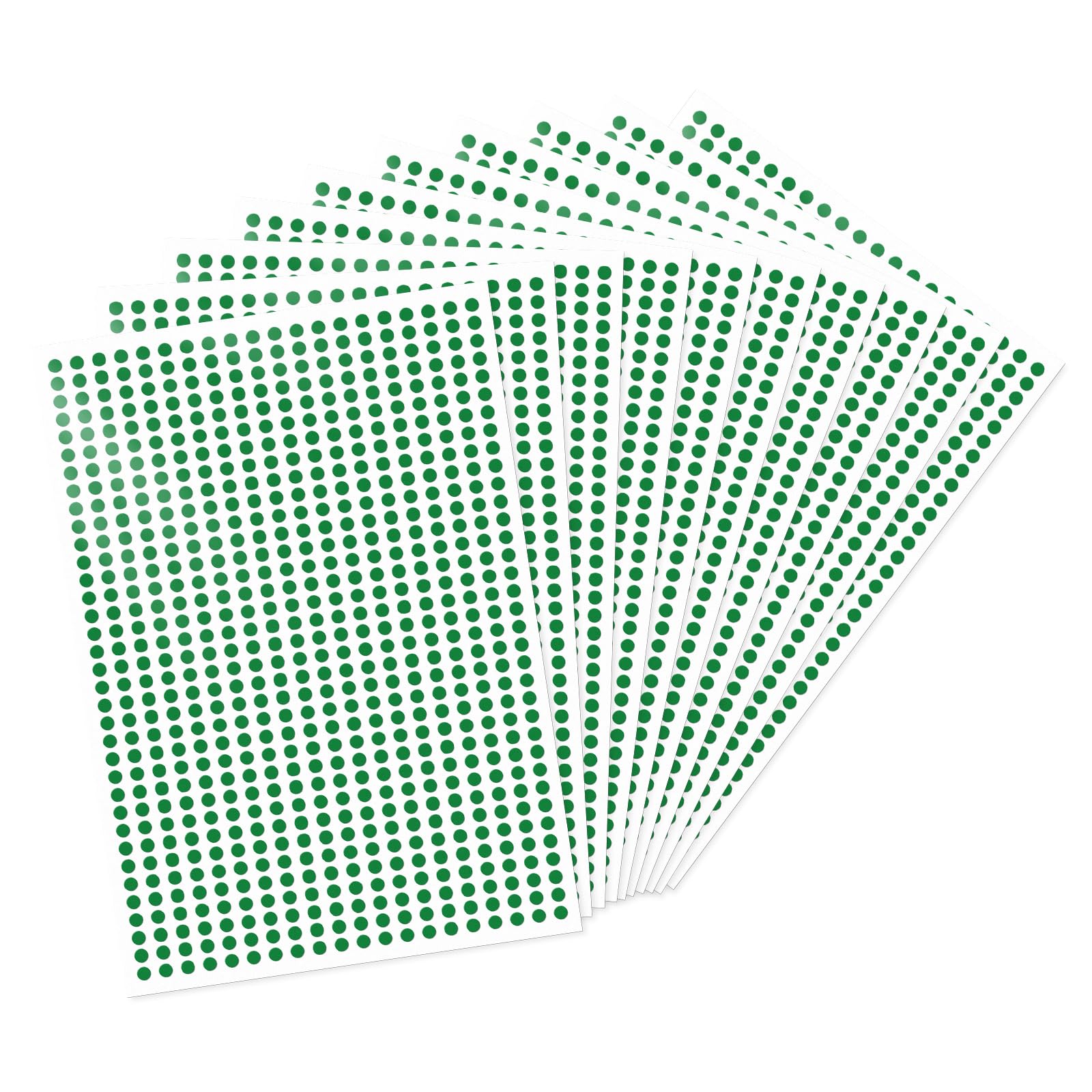 Meitaat 7000 PCS Small Dot Stickers 6.3mm, Mini Round Colour Coding Labels Waterproof Vinyl Tiny Circle Dots Removable for Planner Classroom Office Car Boot Sale, Green
