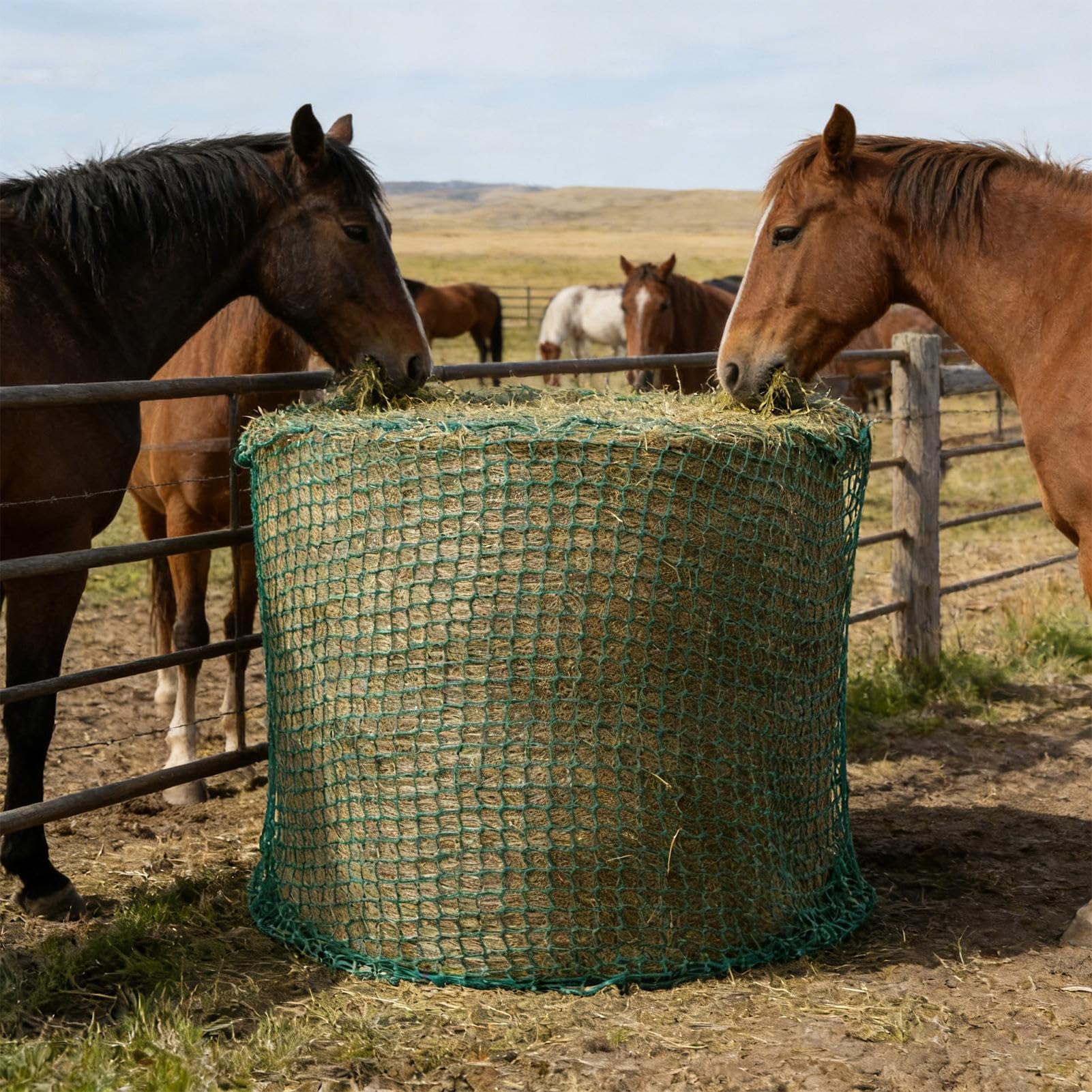Red de Heno para Caballos Bolsa de Alimento para Caballos | Bolsa de Almacenamiento de Heno para Cabras para Caballerizas Veterinarios Jinetes Cuadras Escuelas de Equitación Ranchos