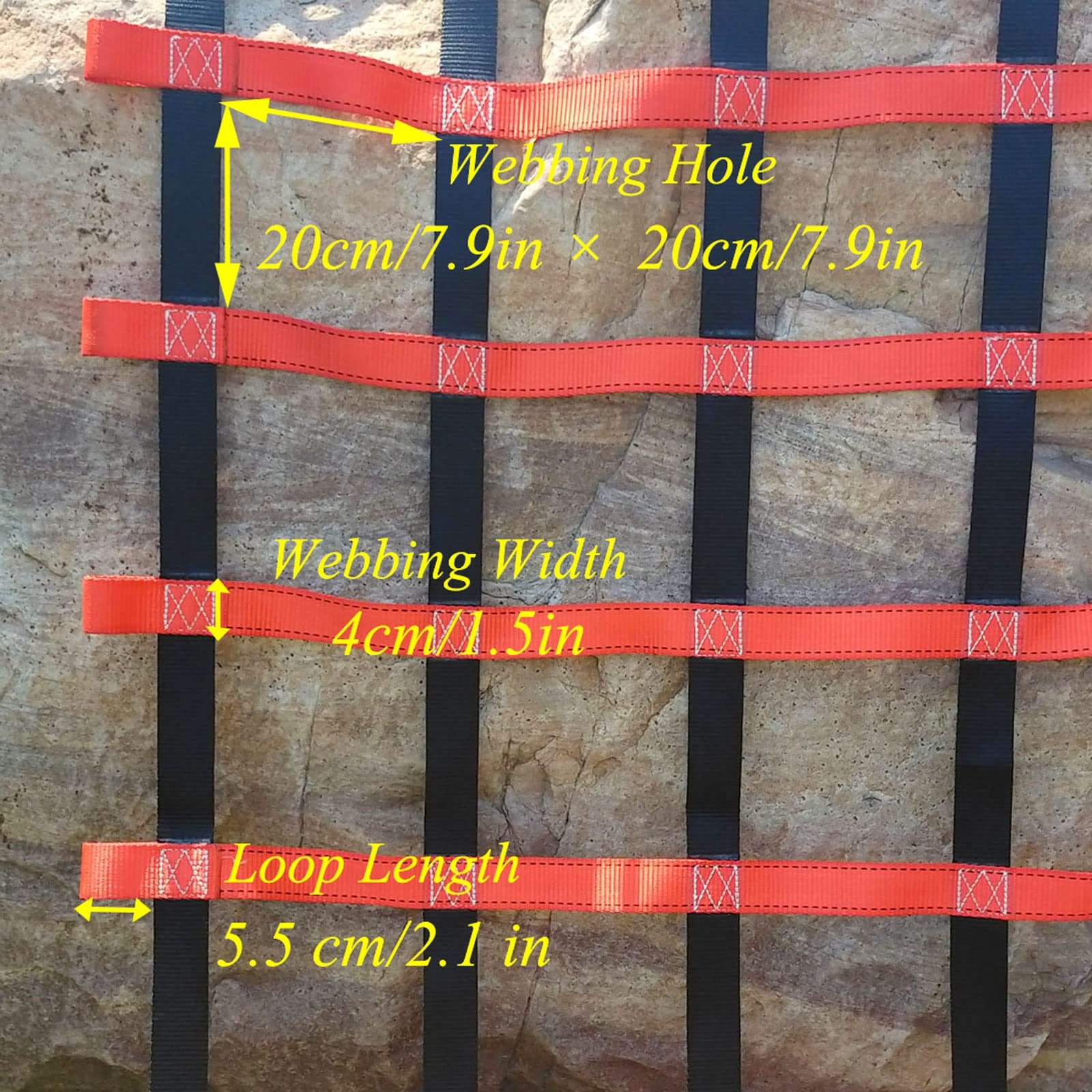 Siatka do wspinaczki na świeżym powietrzu dla dzieci – 3 x 8 m wytrzymała poliestrowa siatka bezpieczeństwa w dżungli idealna do treningu drabiny Slackline i placu zabaw, idealny sprzęt do zabawy