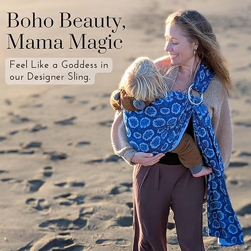 Miniatura 2 de Portabebés orgánico Envoltura bohemia de cáñamo y eucalipto para recién nacidos a niños pequeños No tóxico, certificado ASTM, ergonómico, caja de