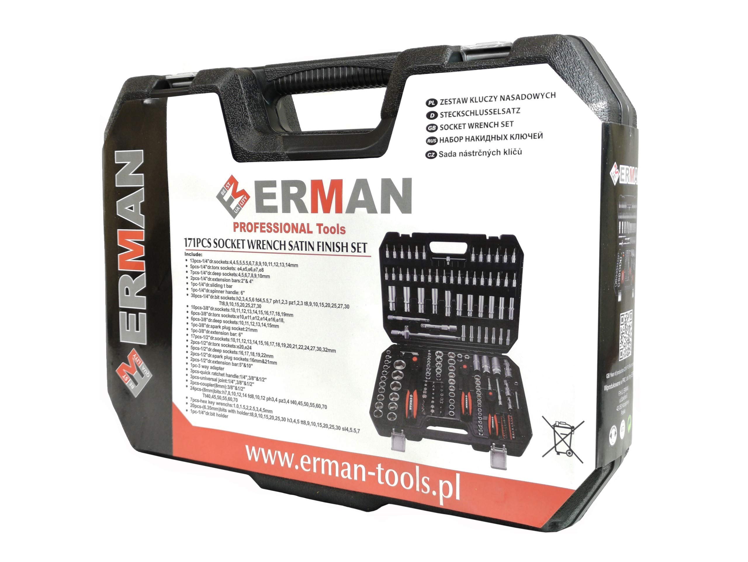 Jeu de clés à douille Torx IMBUS ERMAN 171 pièces pour serrage mécanique