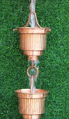 KAM Home Rain Chain â€“ Decorative Chimes & Divert Water Away from Home for Stunning Fountain Display â€“ 8.5â€™ Fit â€“ Bell Style with Brass Bolt Gutter Adapter for Rain Chain Installa, Standard