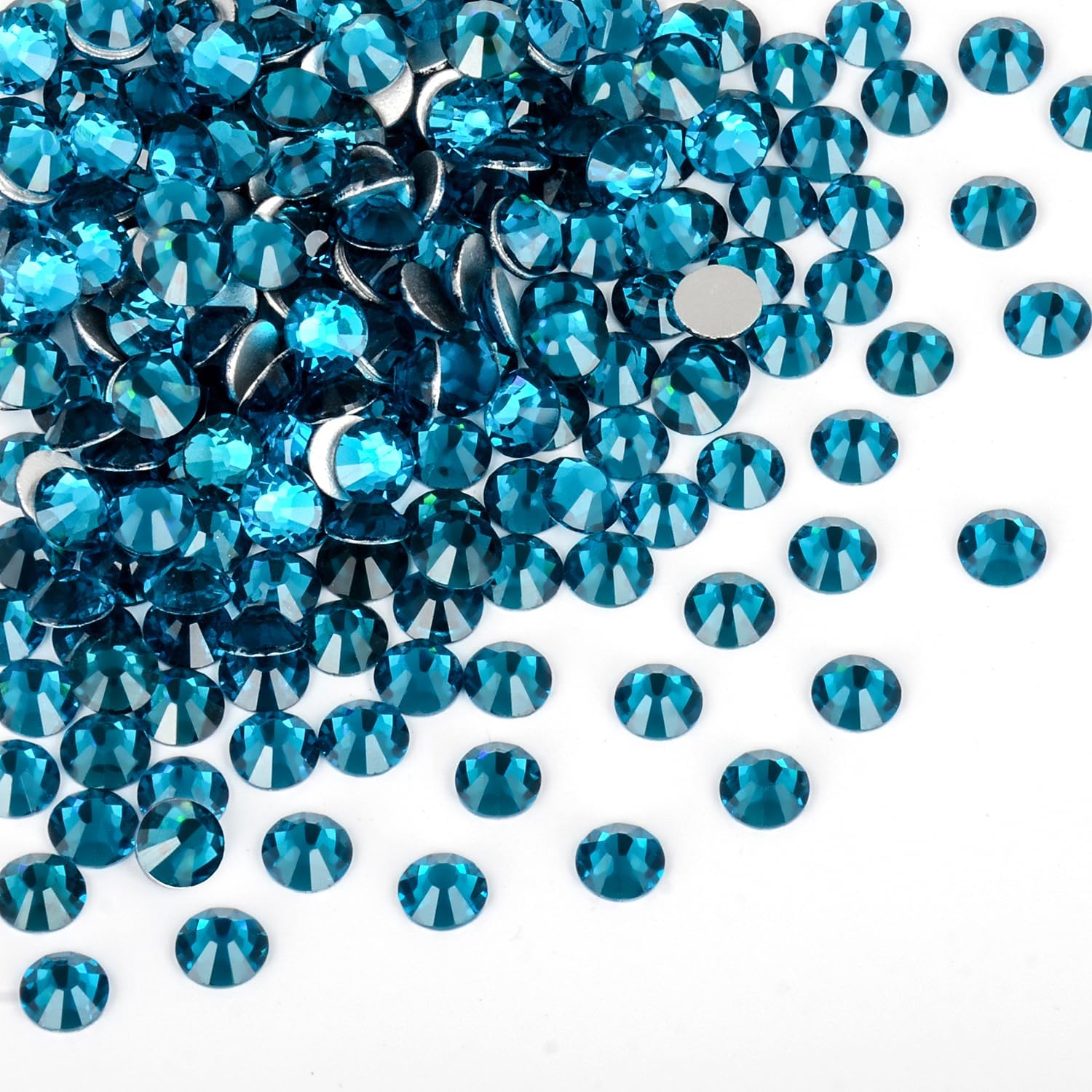 5000 Pieces 6 Mixed Sizes Glue Fix on Glass Rhinestones Round Crystal Gems Flatback for DIY Jewelry Making with one Picking Pen (6-Sizes 5000PCS, Lt. Rose)