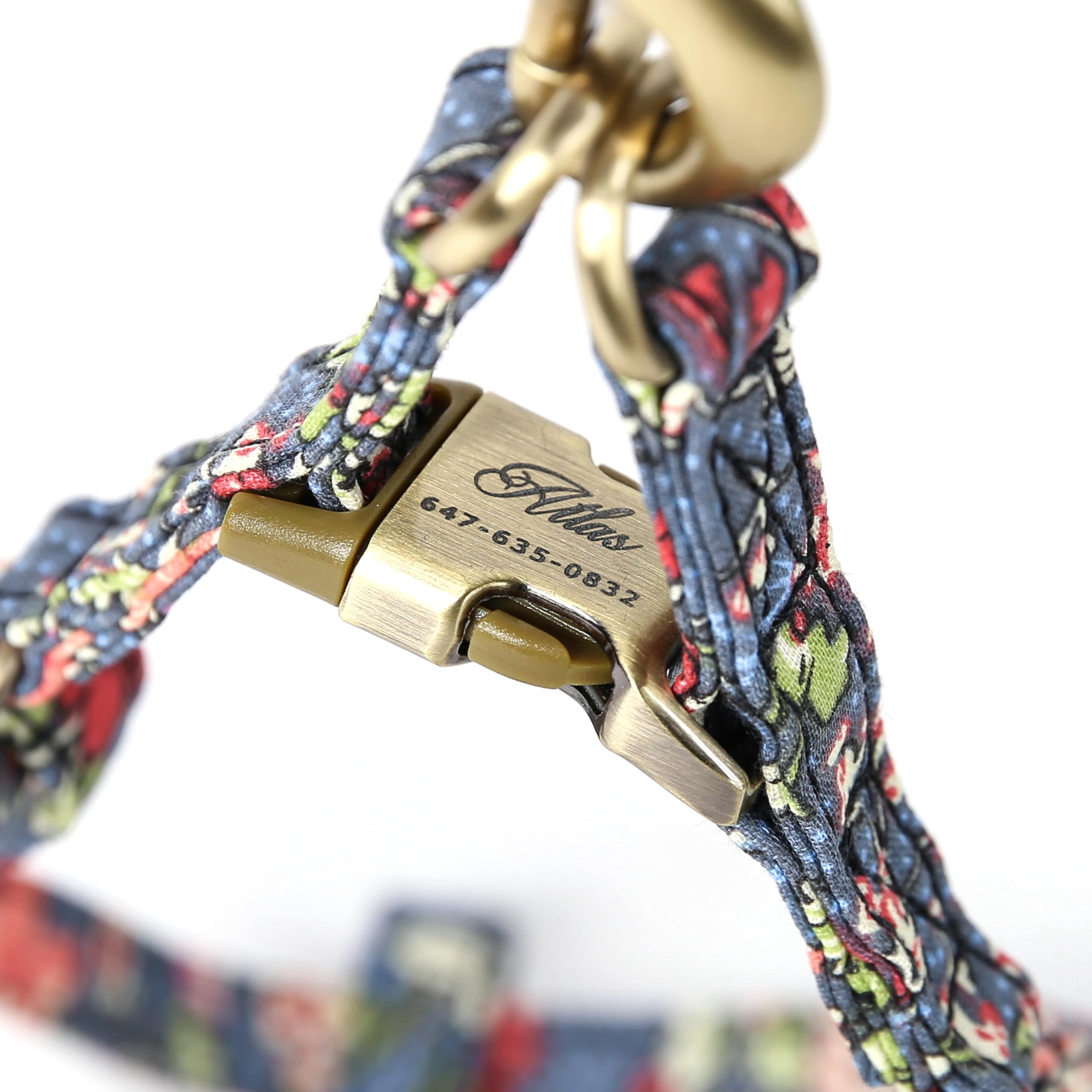 Angie and Allie Organic Cotton Personalized Step in Dog Harness,Custom Dog Halter Vests,Adjustable No Pull Canine Halter Harness for Small Medium