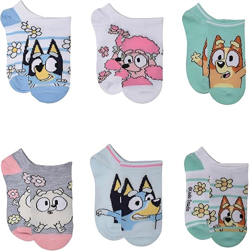 Bluey Girls' No Show Socks