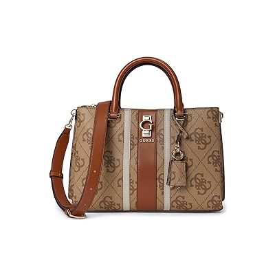 GUESS Erenia Girlfriend Satchel Satchel Handbags Latte Logo, Polyester