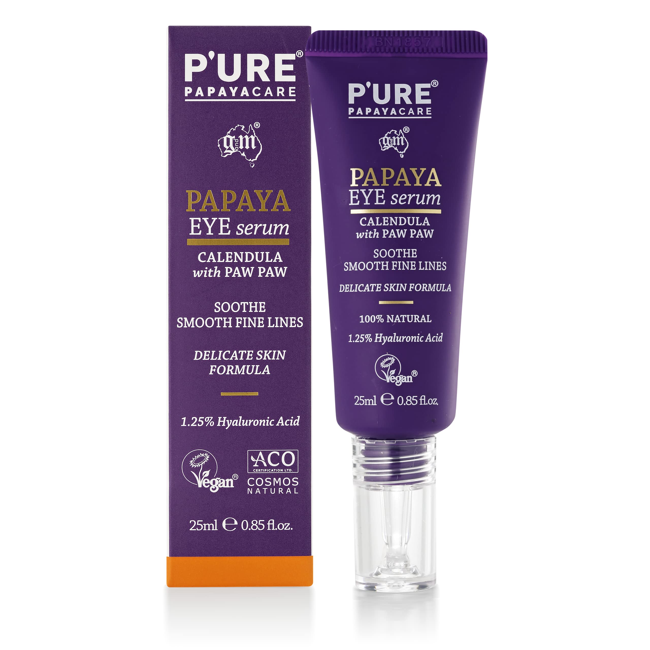 P'URE PAPAYACARE Eye Serum 25g - Under Eye Serum For Reducing Dark Circles, Puffiness & Wrinkles | 100% Natural & Vegan Pure Papaya Eye Serum | Hyaluronic Acid Serum For Face-picture-54