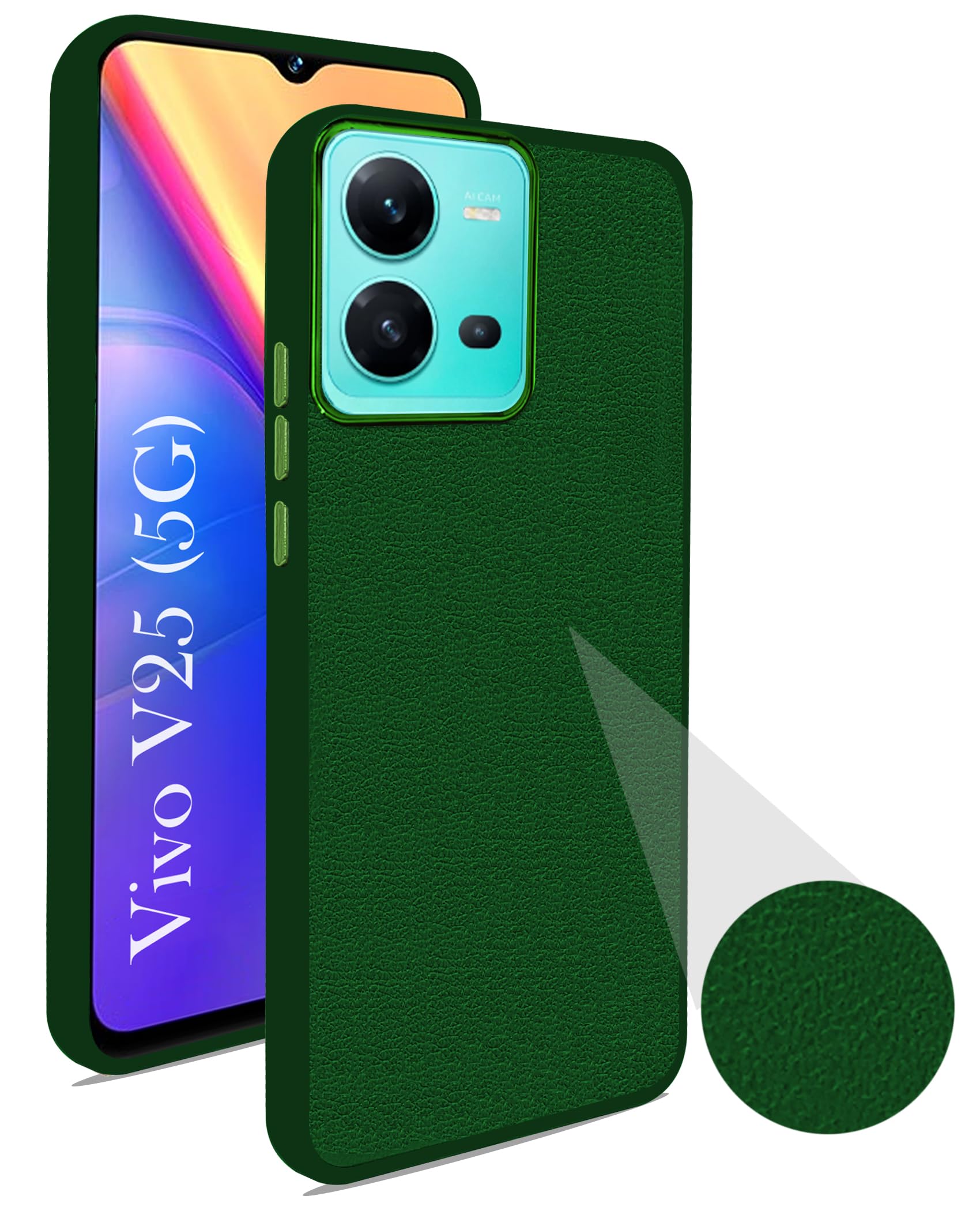 Jkobi Back Cover Case for Vivo V25 5G (Minimalist Professional Leather | Shockproof Metal Camera Protection | Green) (B0CFHQQ97B) Amazon Price History, Amazon Price Tracker
