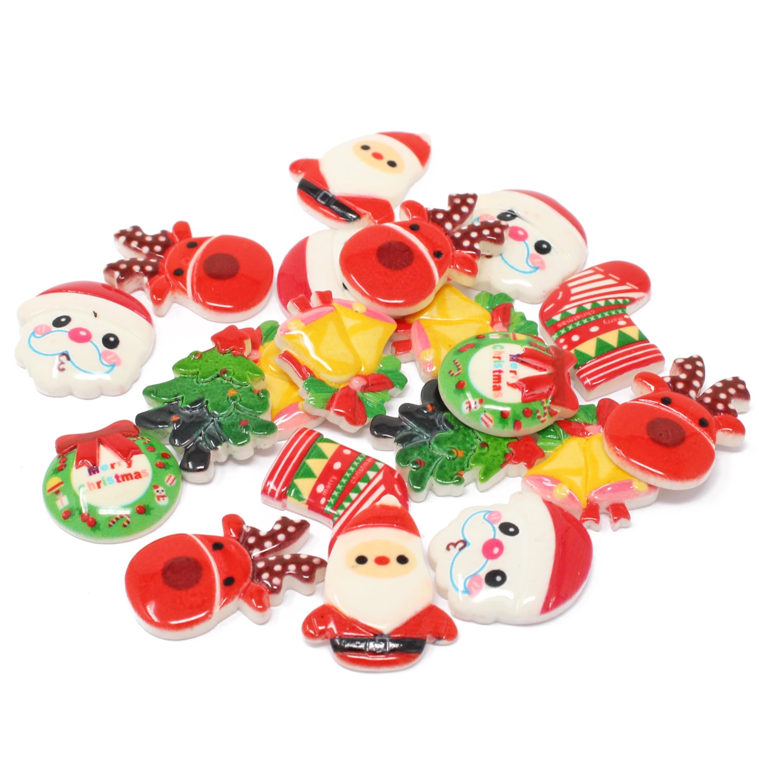 Special Touches Multicolor 20 Mix Christmas Cute Shabby Chic Resin Flatbacks Craft Cardmaking Xmas Embellishments