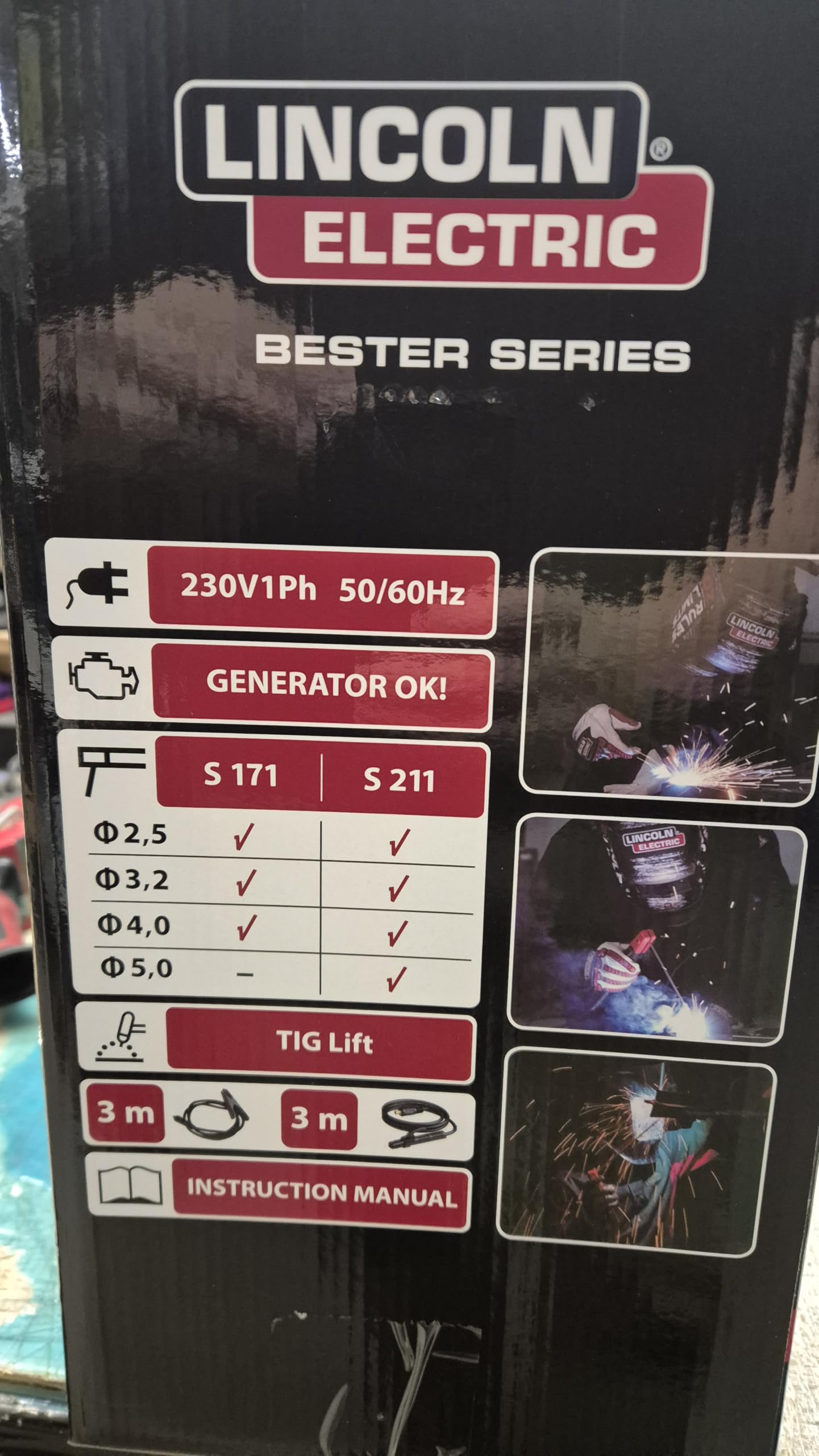MMA Lincoln Electric Bester S 211 - Saldatrice inverter ad elettrodi in valigetta
