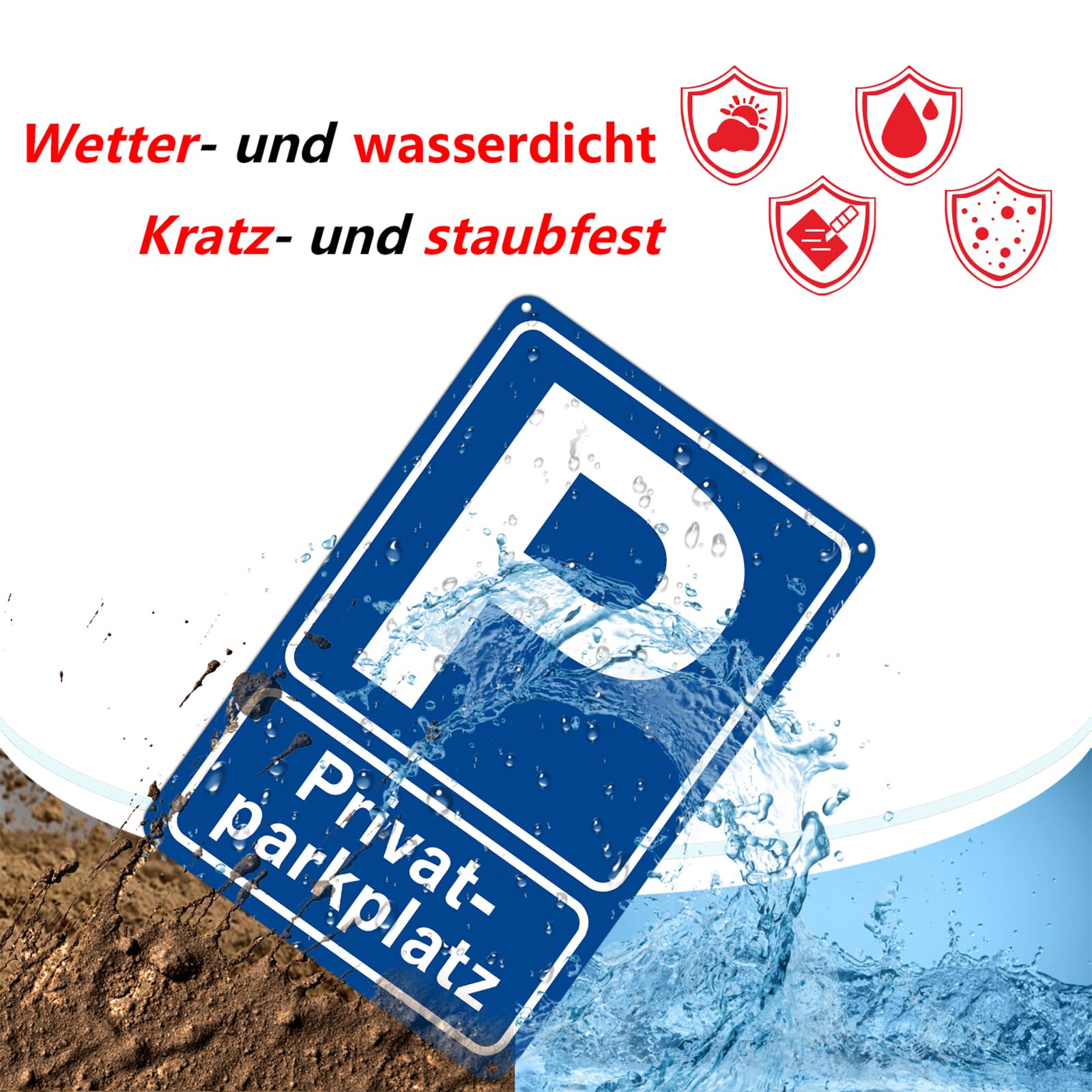 PARCHEGGIO PRIVATO DIVIETO DI SOSTA Cartello in Alluminio per esterno metallo resistente spessore 3 mm (N. 5 Cm 30x40
