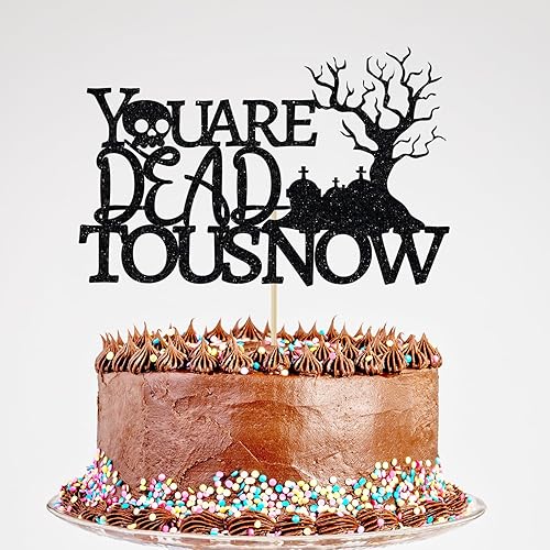 Miniatura 1 de Glitter You're Dead to Us Now - Decoración divertida para tartas de divorcio de libertad, compañero de trabajo de oficina, dejando de jubilación,