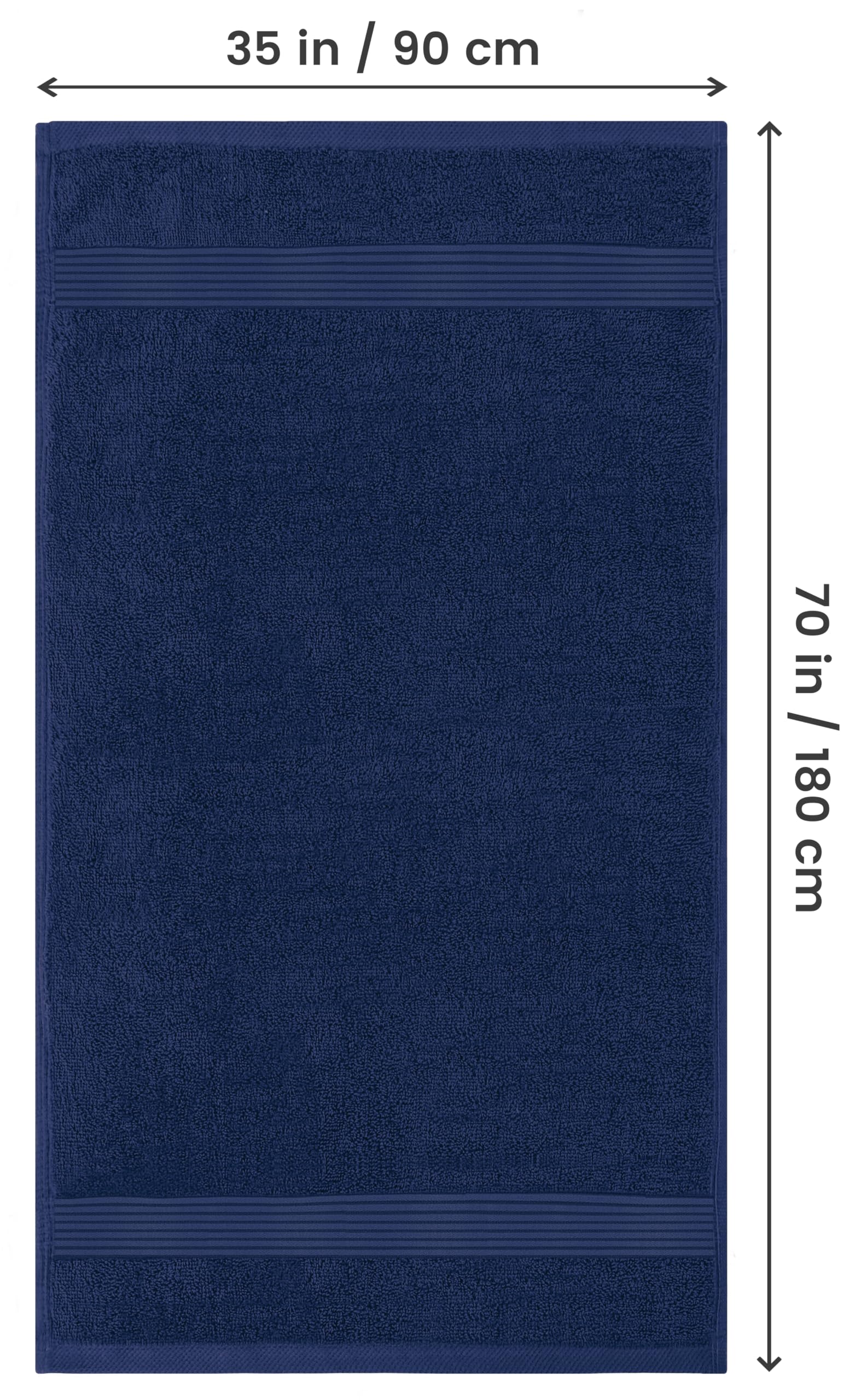 Utopia Towels - Asciugamani Bagno extra large confezione da 2-100% cotone filato ad anelli, ultra morbido e altamente assorbente, telo da bagno spesso 180 x 90 cm (Marina Militare)